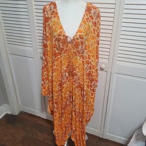 Orange with Rhinestones Swim Cover/Poncho (One Size)